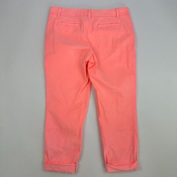 Calson Neon Highlighter Coral Chino Pants Cotton Spandex Stretch Size 8 - Picture 12 of 14
